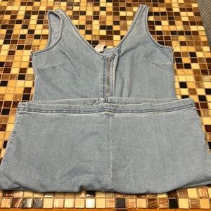Zip up jean mini dress